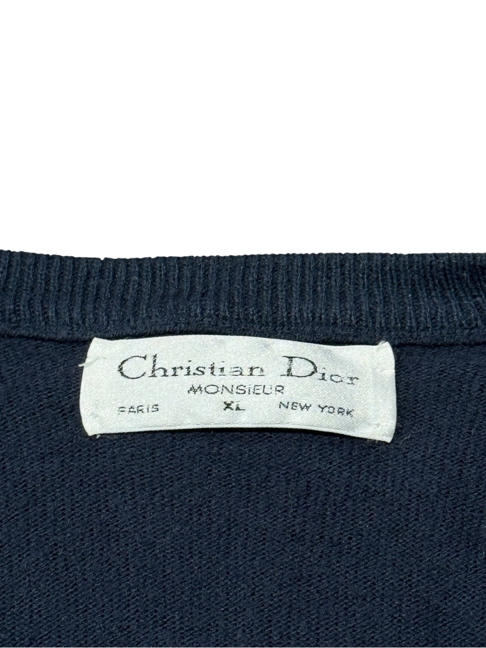 Vintage Christian Dior Monsieur Argyle V-Neck Sweater Men’s Sz XL - Picture 4 of 7